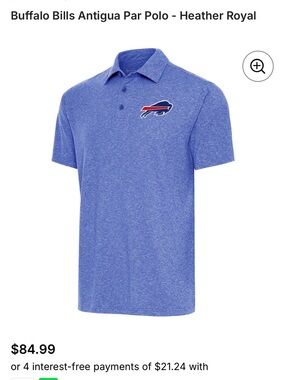 Antigua Heather Royal Buffalo Bills Polo